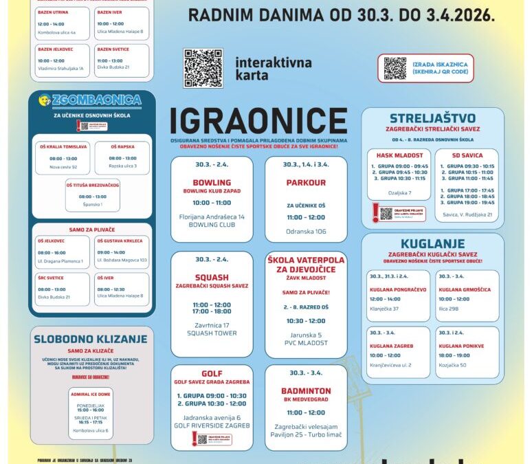 Odmorko – program od 30.03. do 03.04.2026.
